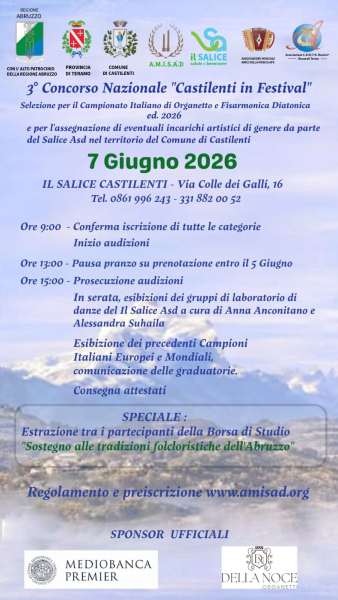 Il 6 e 7 giugno la terza edizione di "Castilenti in Festival" tra concorsi nazionali, cultura e musica - Foto