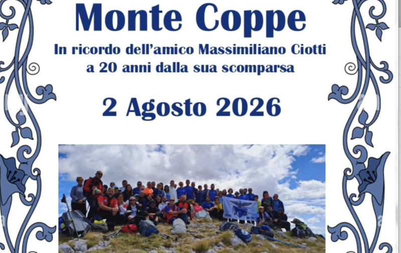 Cai Arsita, il 2 agosto l'escursione al Monte Coppe per l'amico Massimiliano Ciotti - Foto