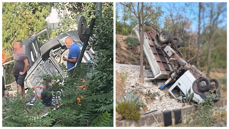 Due incidenti in simultanea a Teramo: i mezzi finiscono capovolti - Foto