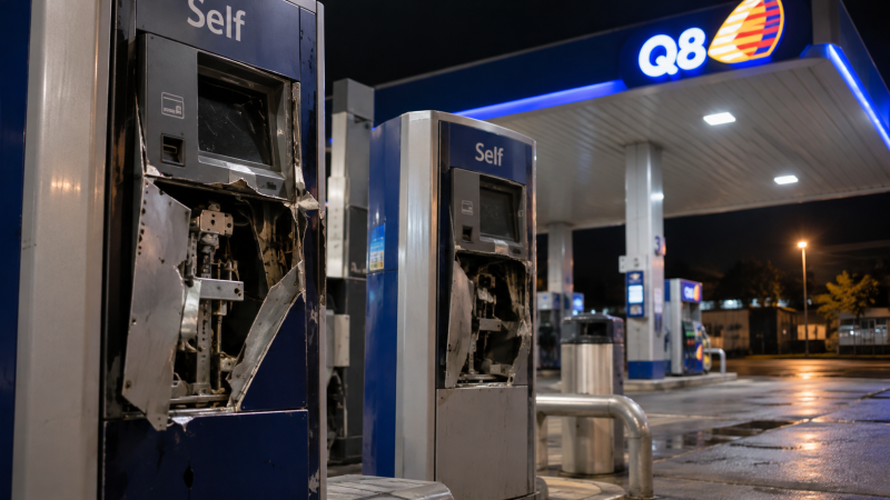 Tagliano le colonnine del self-service e portano via i contanti: furto alla Q8 di Piano d'Accio - Foto