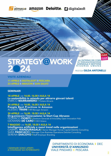 Strategy@work: seminari e visite aziendali proposti dal Dipartimento di Economia - Foto